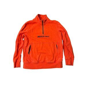 American Eagle Orange Half-Zip Pullover Sweatshirt M